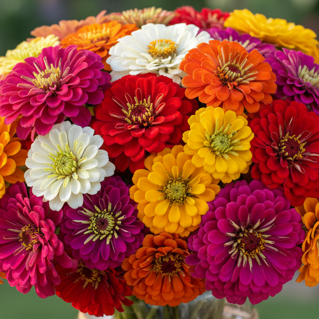Flower Zinnia Mixed Color California Giants 6 Non-GMO, Heirloom Sizes Available 1000 Seeds