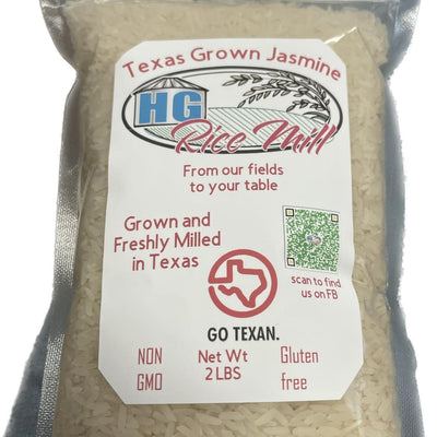 Introducing Texas Grown Jasmine Rice - A Taste of Authenticity! Experience the rich flavors of the Lone Star State with our premium Texas Grown Jasmine Rice.

Harvested and cultivated in the fertile fields of Bay City, Texas, this exceptional rice variety is truly a testament to the state's dedication to quality farming.

Texas Grown Jasmine Rice is carefully nurtured under the Texas sun, allowing it to absorb all the natural goodness from the soil and imparting a distinct aroma and taste.

With its long,