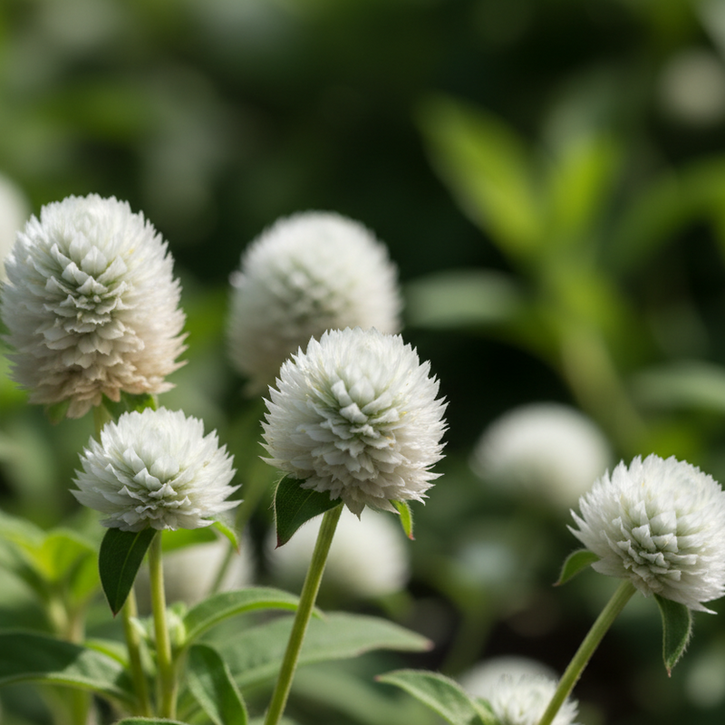 flower Gomphrena Audray White