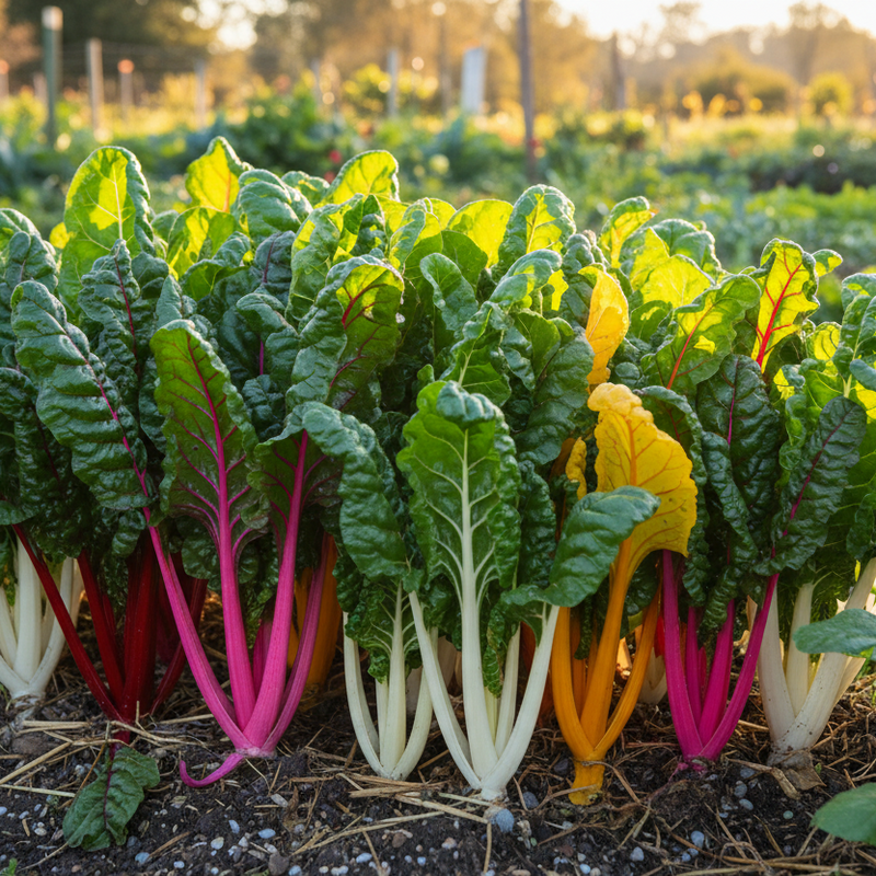 image of swiss chard rainbow with many colors
