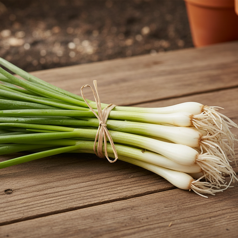 onion plant bunching start bundle