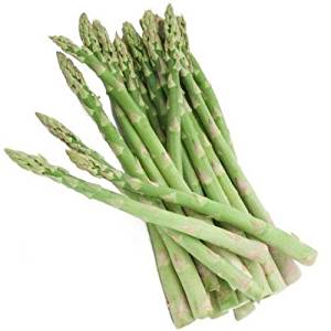  A group of harvested green asparagus stalks.